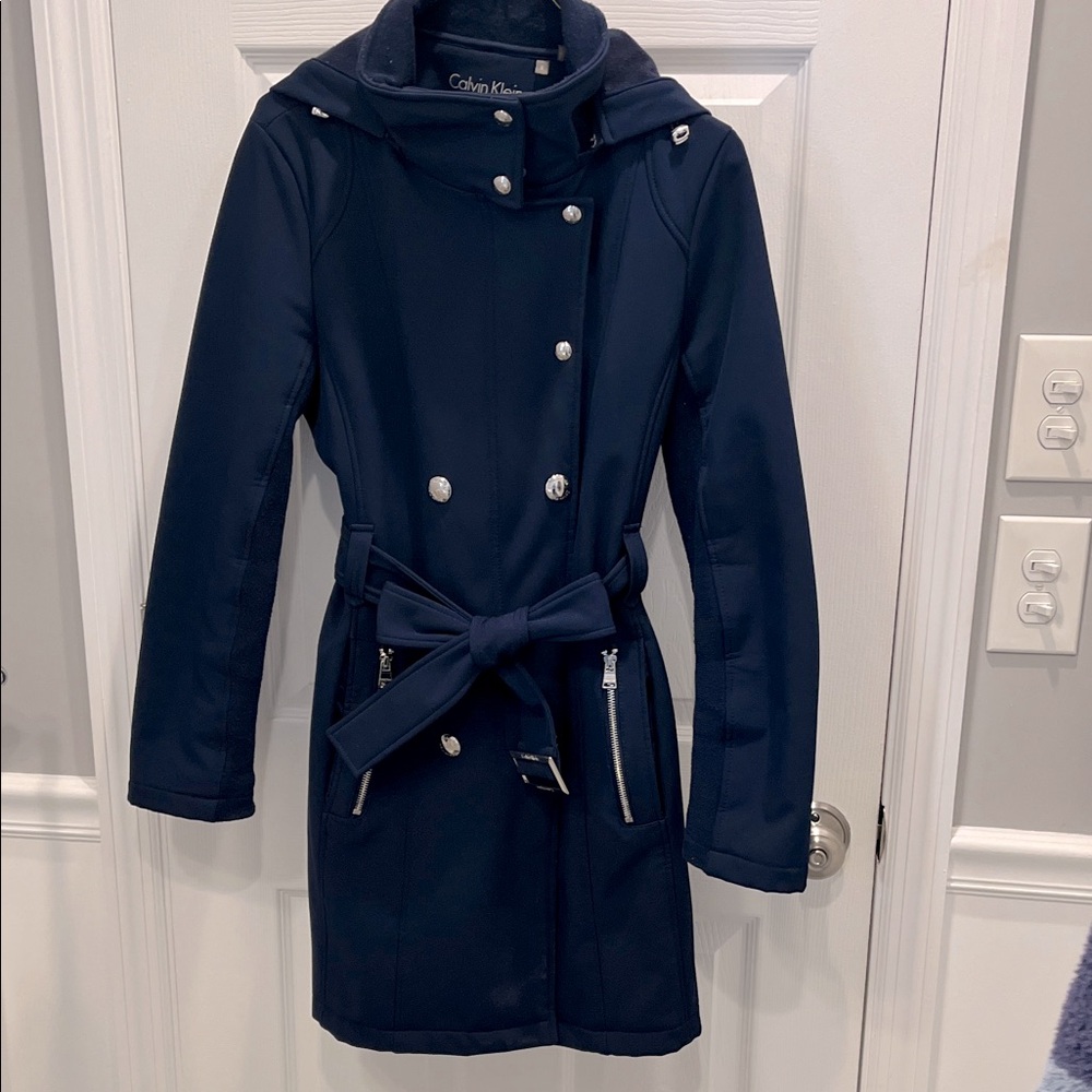 Calvin Klein Women's  Blue Trench Coat